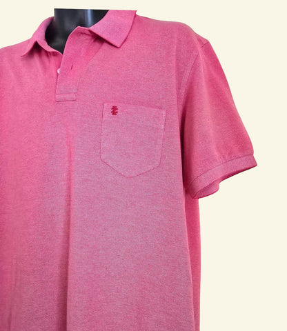 IZOD Mens Pink Short Sleeve Cotton Polo Shirt UK L - Timelessfashions