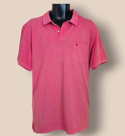 IZOD Mens Pink Short Sleeve Cotton Polo Shirt UK L Timeless Fashions