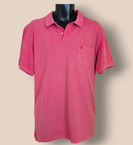 IZOD Mens Pink Short Sleeve Cotton Polo Shirt UK L Timeless Fashions
