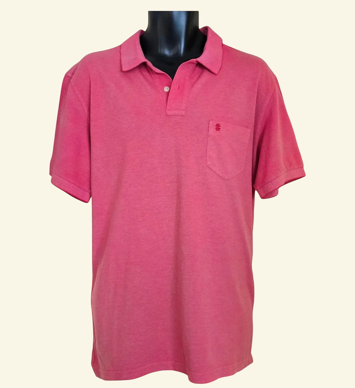 IZOD Mens Pink Short Sleeve Cotton Polo Shirt UK L - Timelessfashions