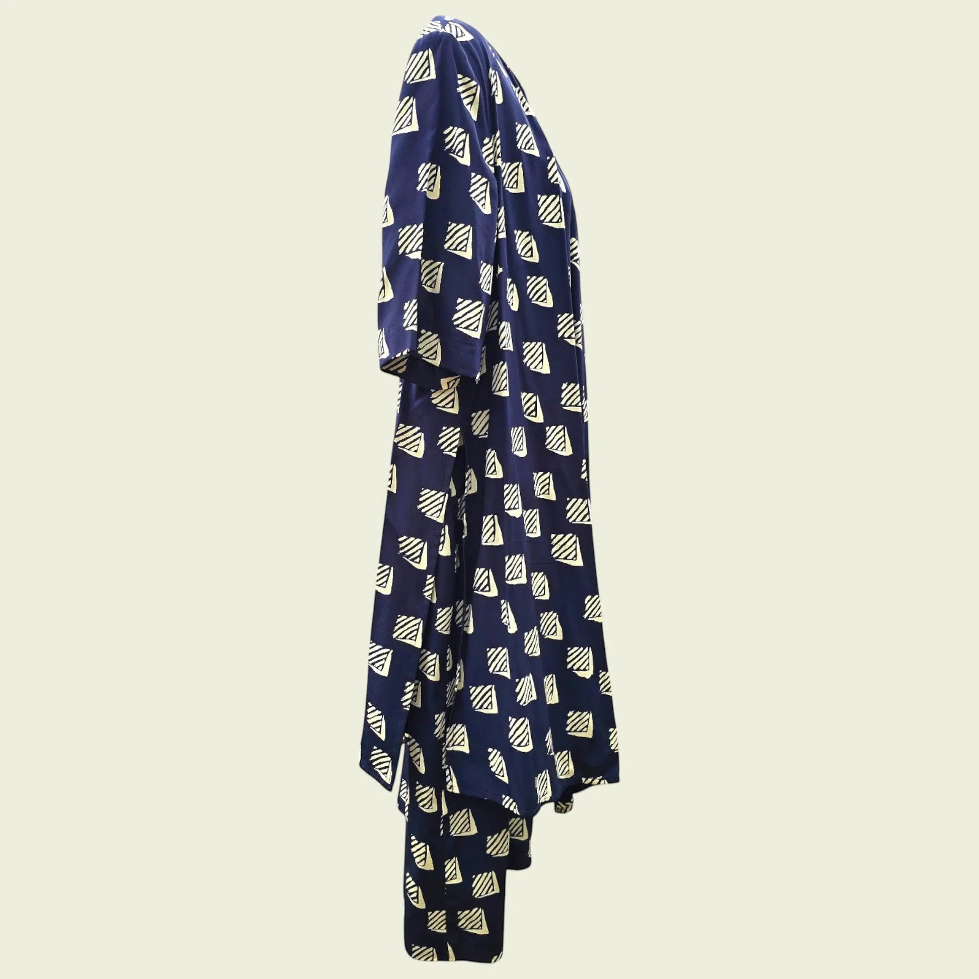 Fink Vintage Navy & White Dress With Attached Over Shirt UK 16 US 12 EU 44 - Timelessfashions