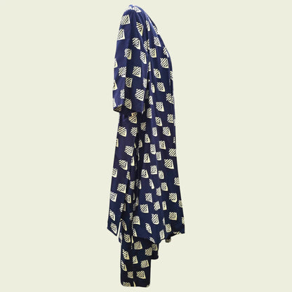 Fink Vintage Navy & White Dress With Attached Over Shirt UK 16 US 12 EU 44 - Timelessfashions