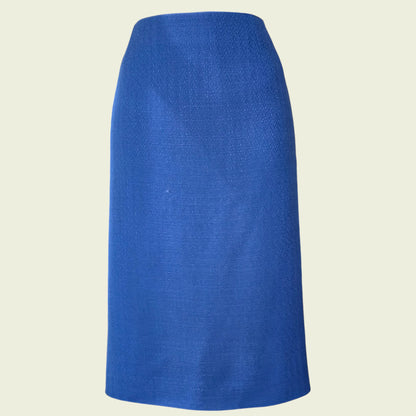 Blue skirt on a beige background