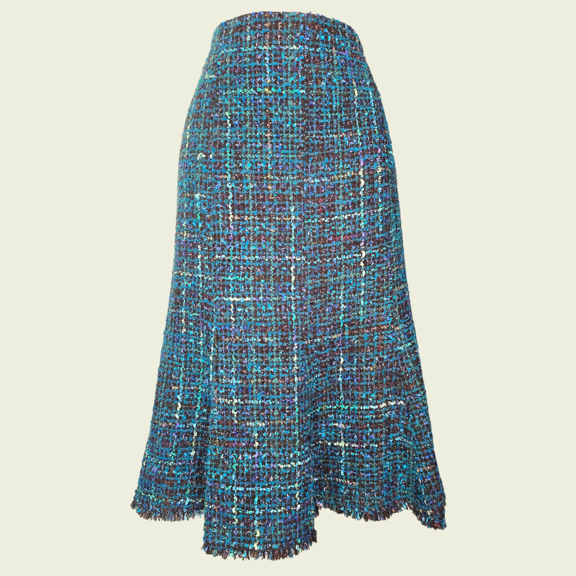 Multicolored textured skirt on a beige background