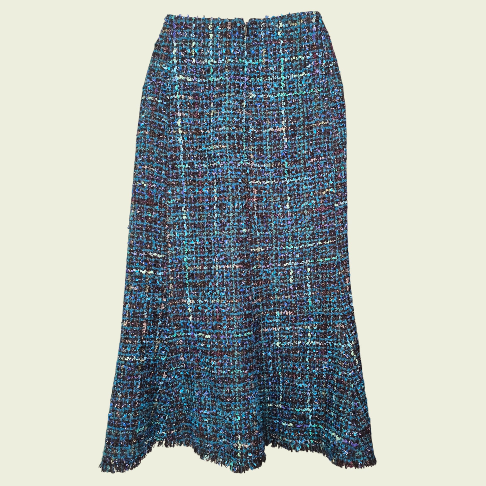 Multicolored textured skirt on a beige background
