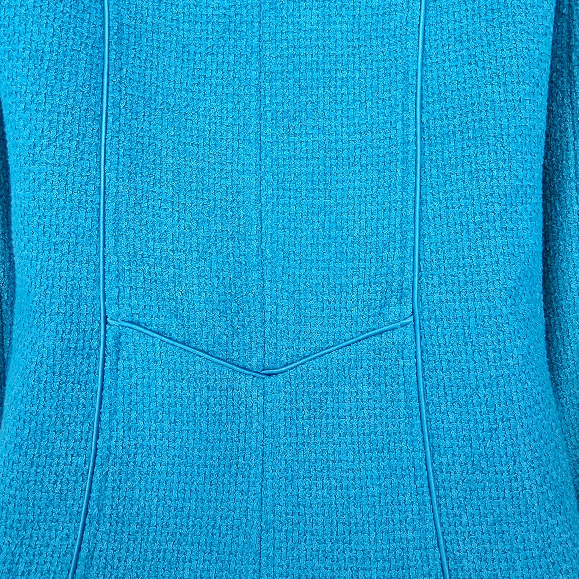 Caroline Charles Vintage Turquoise Blue Dress And Jacket UK 16/18 US 12/14 EU 44/46 - Timelessfashions