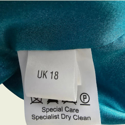 Caroline Charles Vintage Turquoise Blue Dress And Jacket UK 16/18 US 12/14 EU 44/46 - Timelessfashions