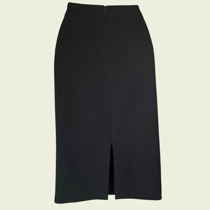 Black pencil skirt on a beige background