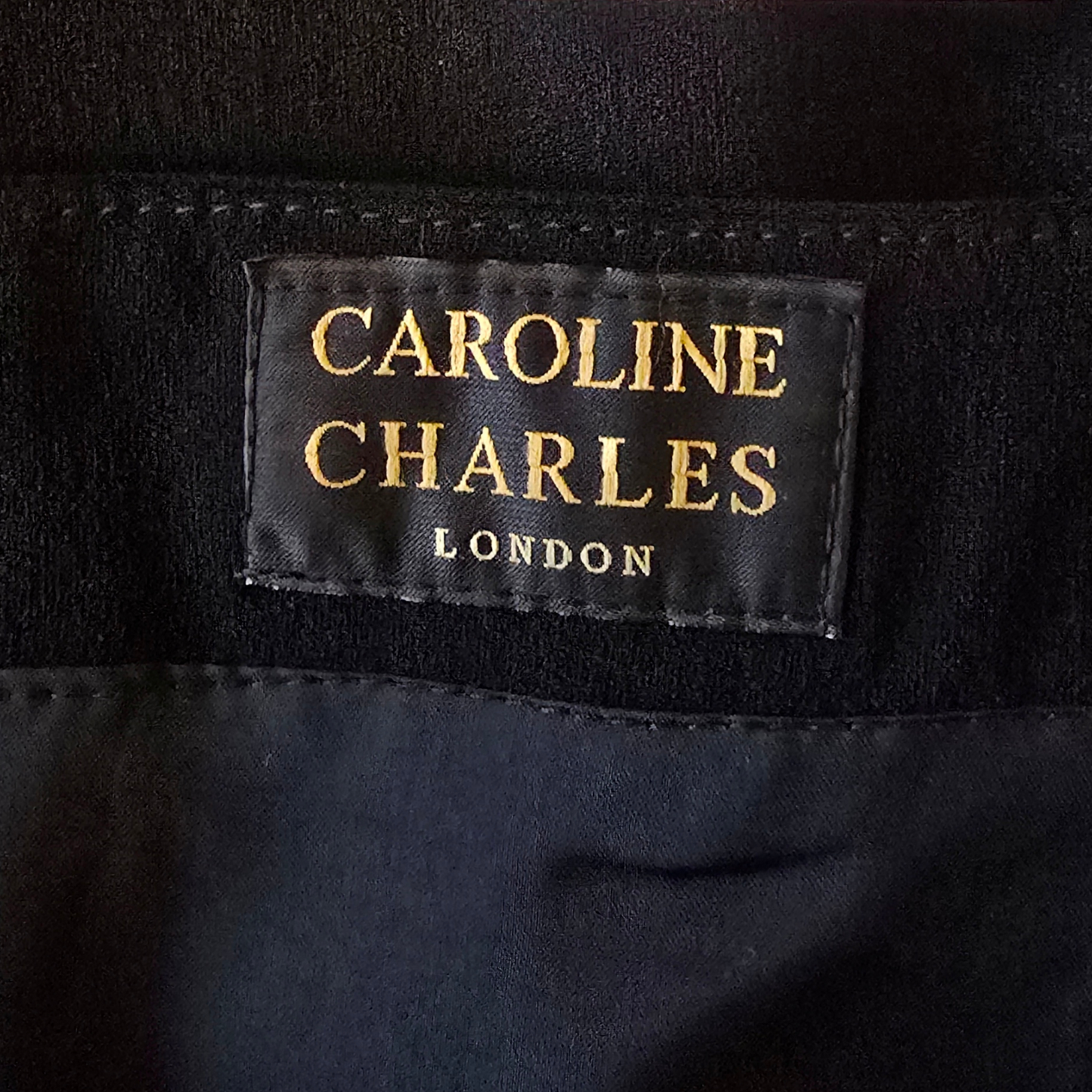 Caroline Charles Vintage Black Pencil Skirt UK 16 US 12 EU 44