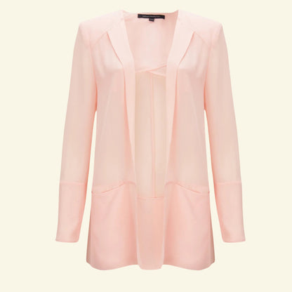 French Connection Shimmer Spell Semi-Sheer Jacket, Pink UK 12 US 8 EU 40 - Timelessfashions