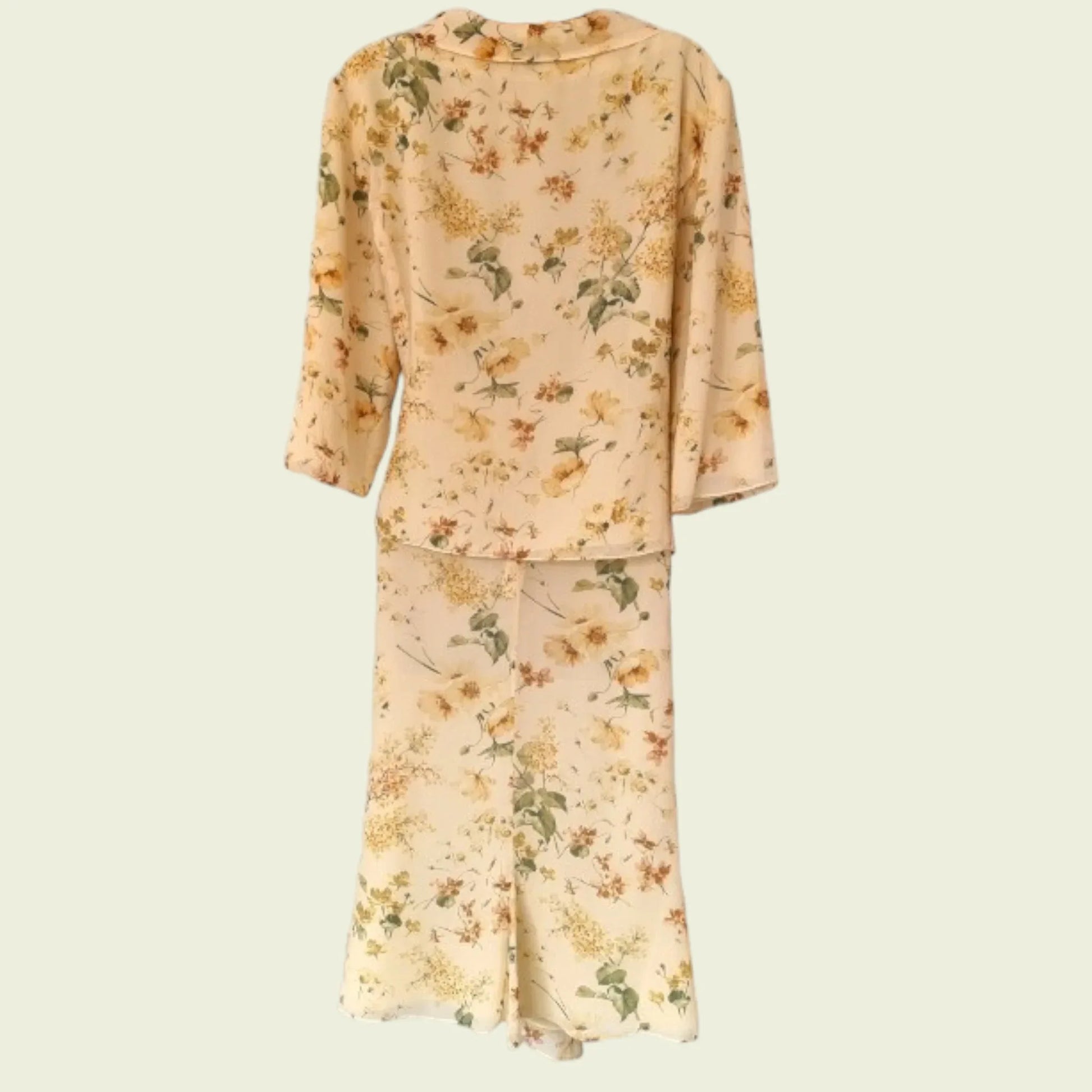 Caroline Charles Vintage Silk Skirt & Blouse UK 16 US 12 EU 44 - Timelessfashions