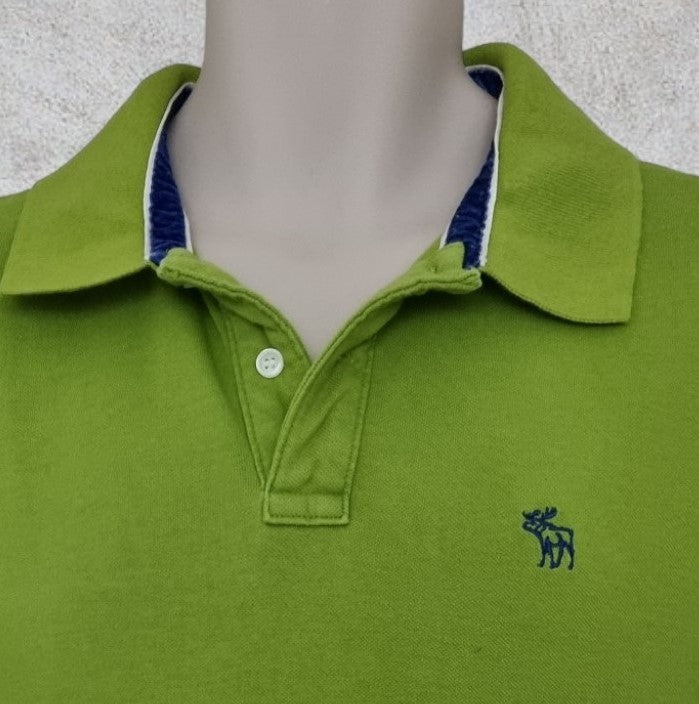 Abercrombie And Fitch Men’s Lime Green Muscle Polo Shirt UK M Timeless Fashions