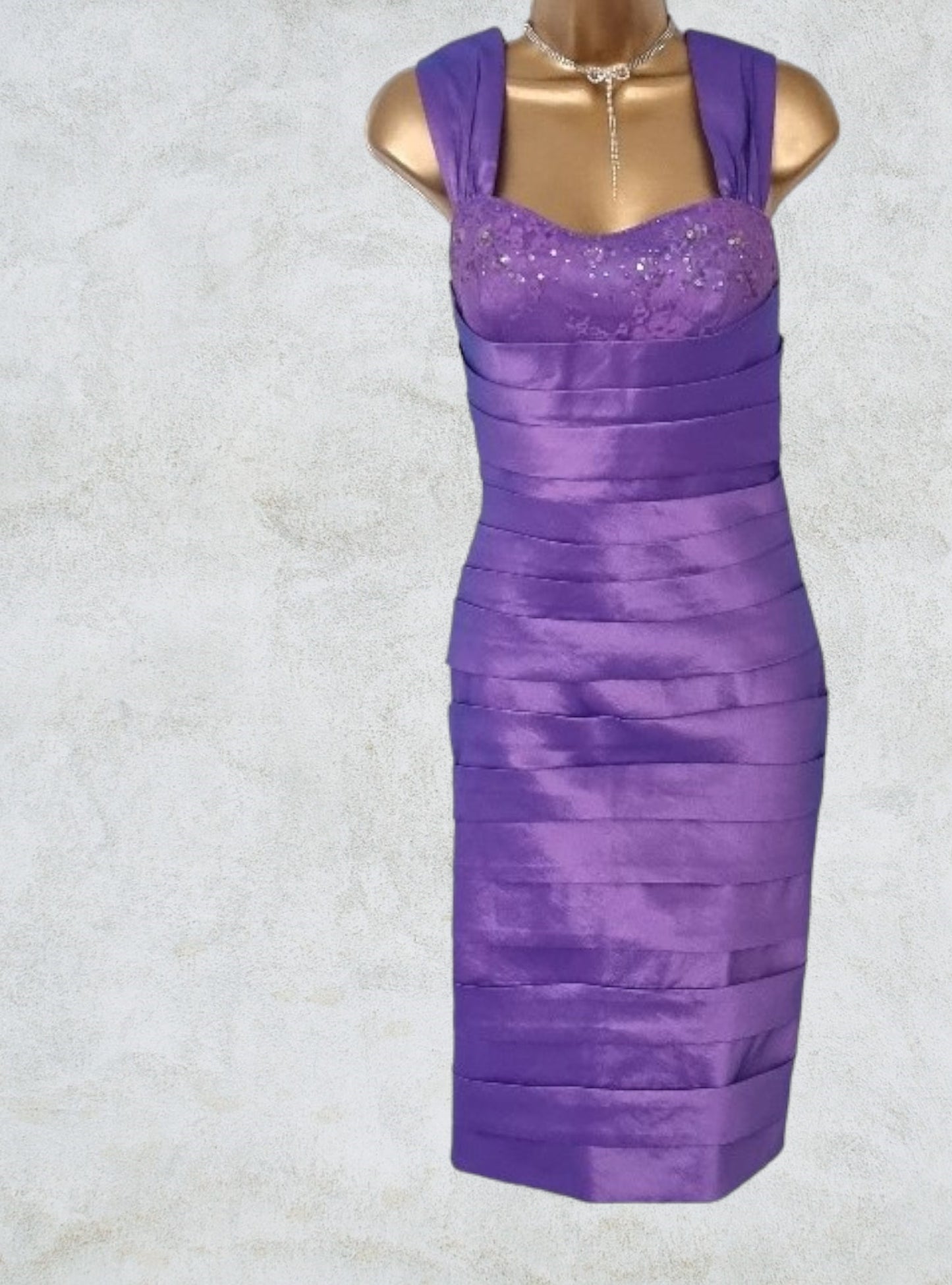 Libra Womens Lilac Embellished Dress & Bolero Jacket UK 12 US 8 EU 40 BNWT Timeless Fashions