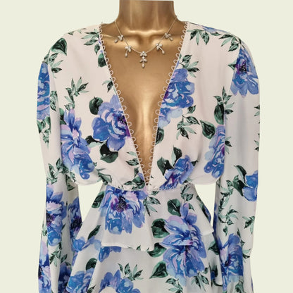 Coast Blue & White Lace Skater Dress UK 14 US 10 EU 42 - Timelessfashions