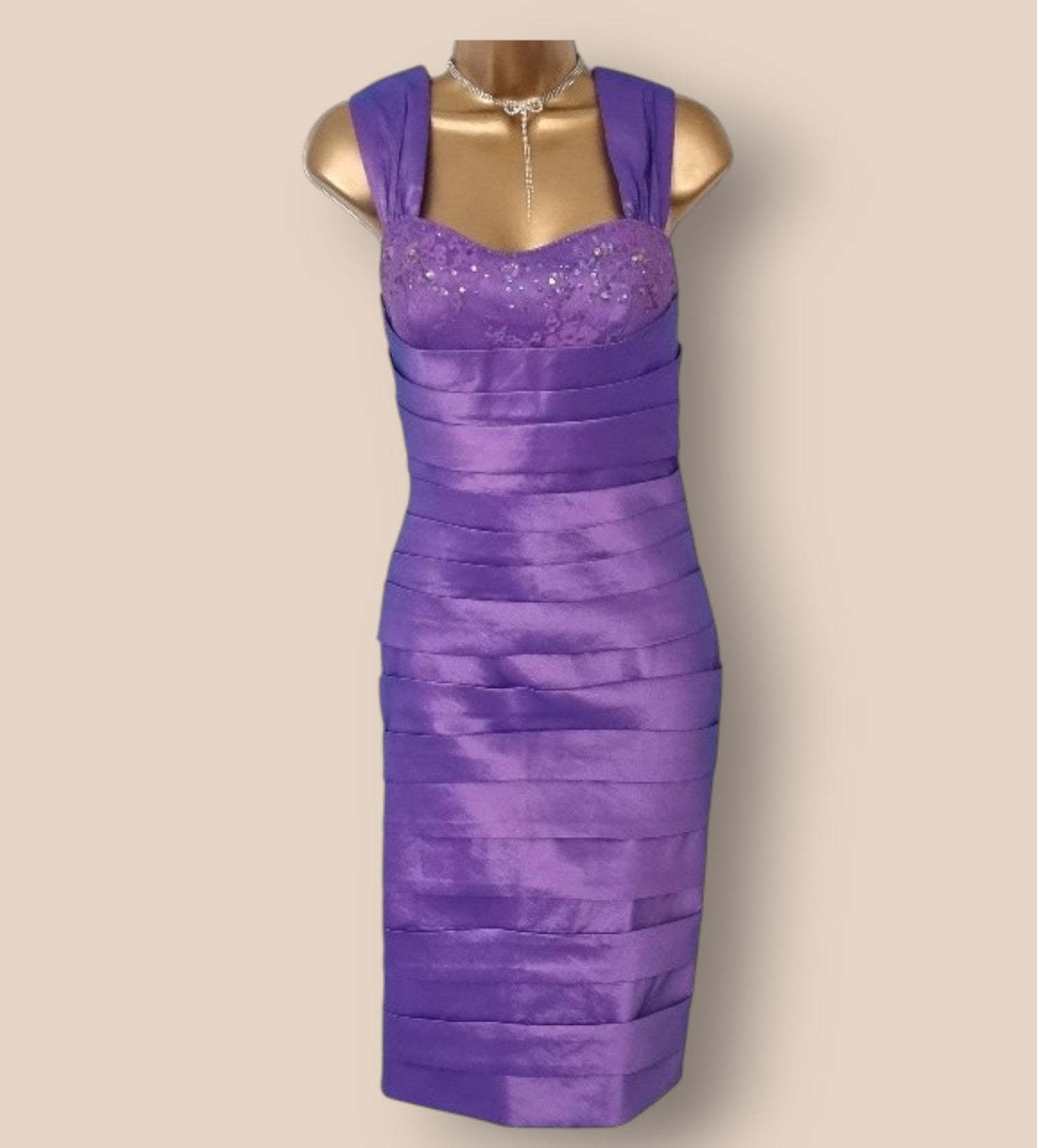 Libra Womens Lilac Embellished Dress & Bolero Jacket UK 14 US 10 EU 42 Timeless Fashions