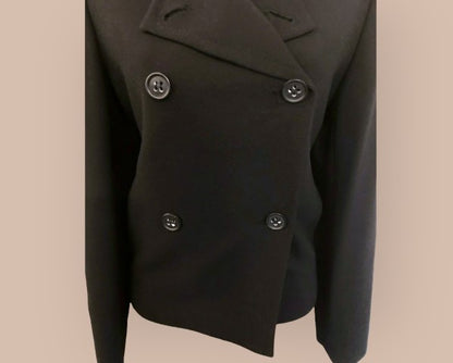 Marks & Spencer Black Double Breasted Jacket UK 10 US 6 EU 38 Timeless Fashions