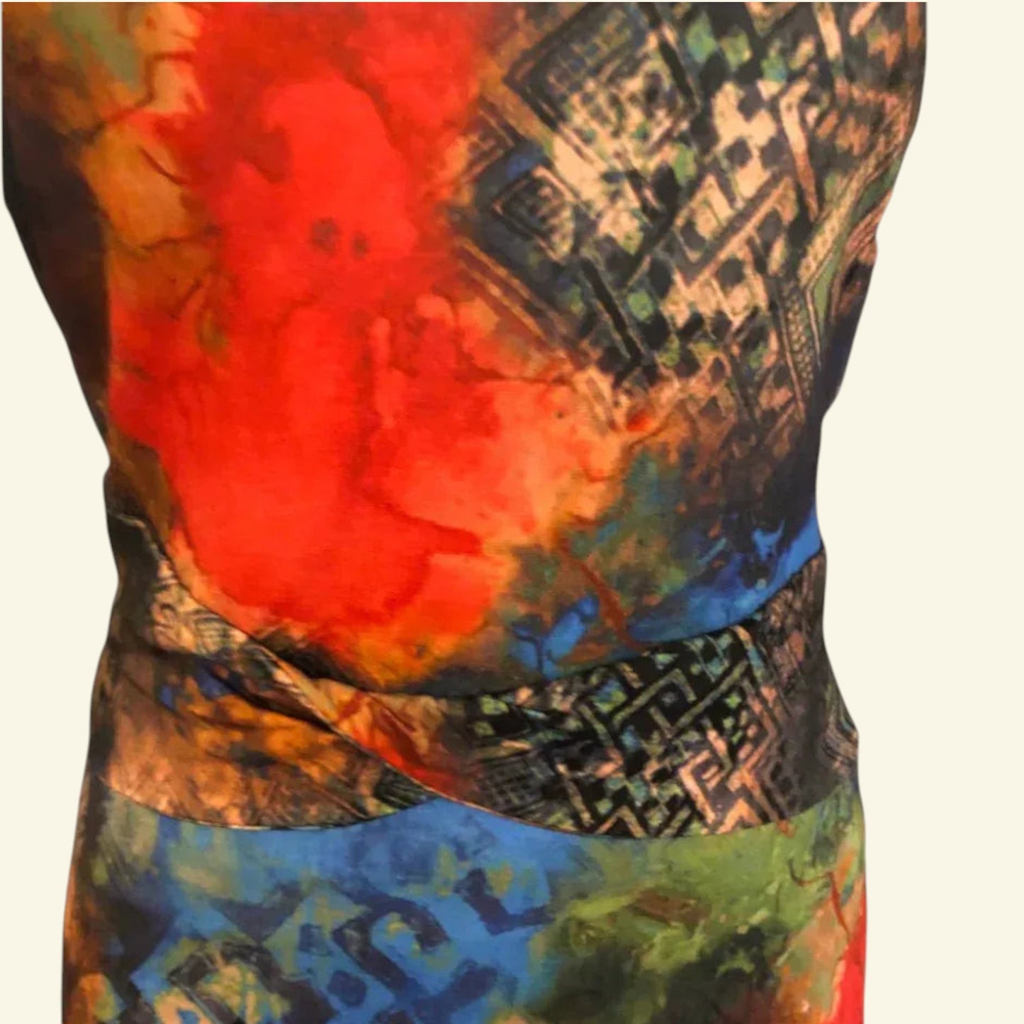 Aria Multicoloured 3/4 Sleeve Dress UK 14 US 10 EU 42 - Timelessfashions
