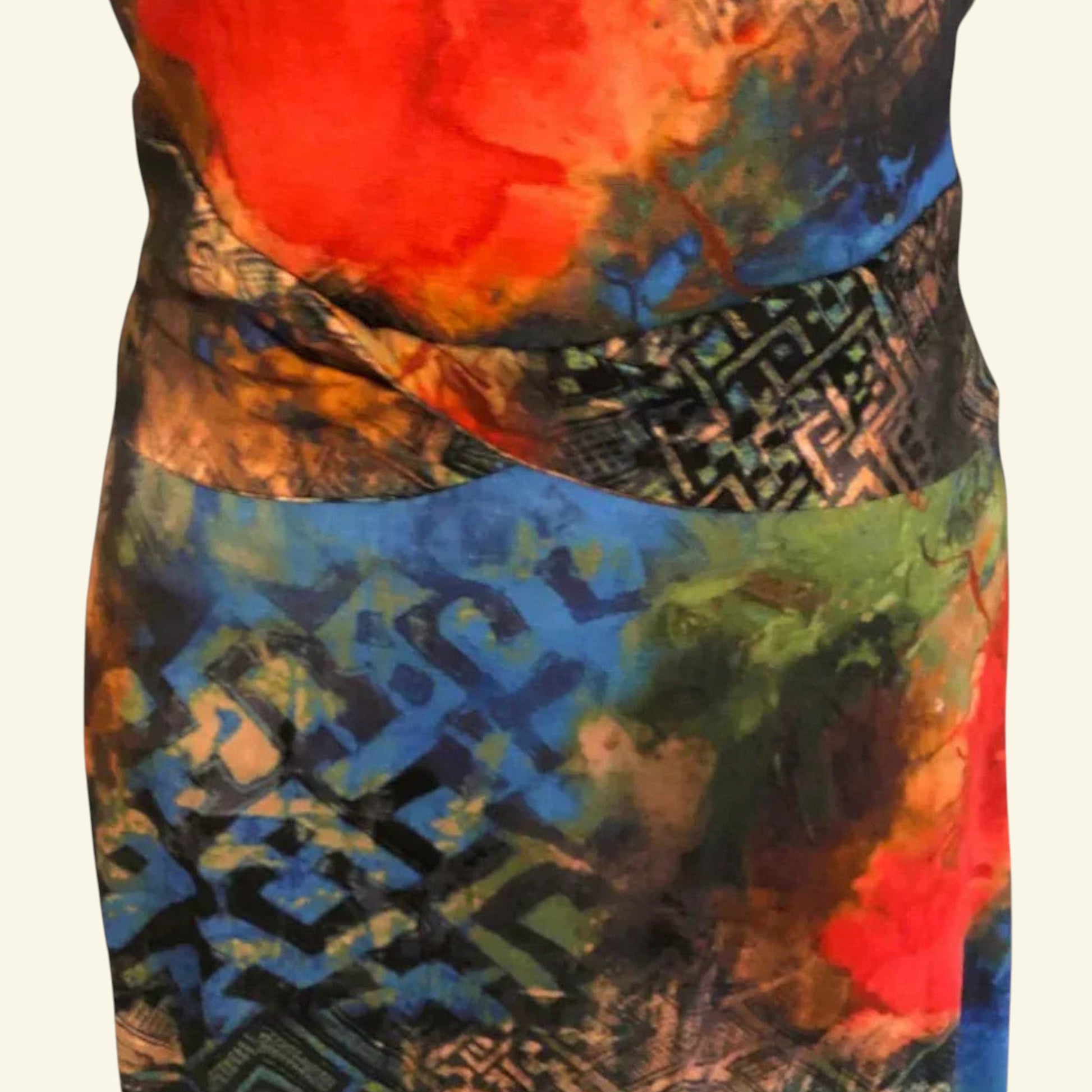 Aria Multicoloured 3/4 Sleeve Dress UK 14 US 10 EU 42 - Timelessfashions