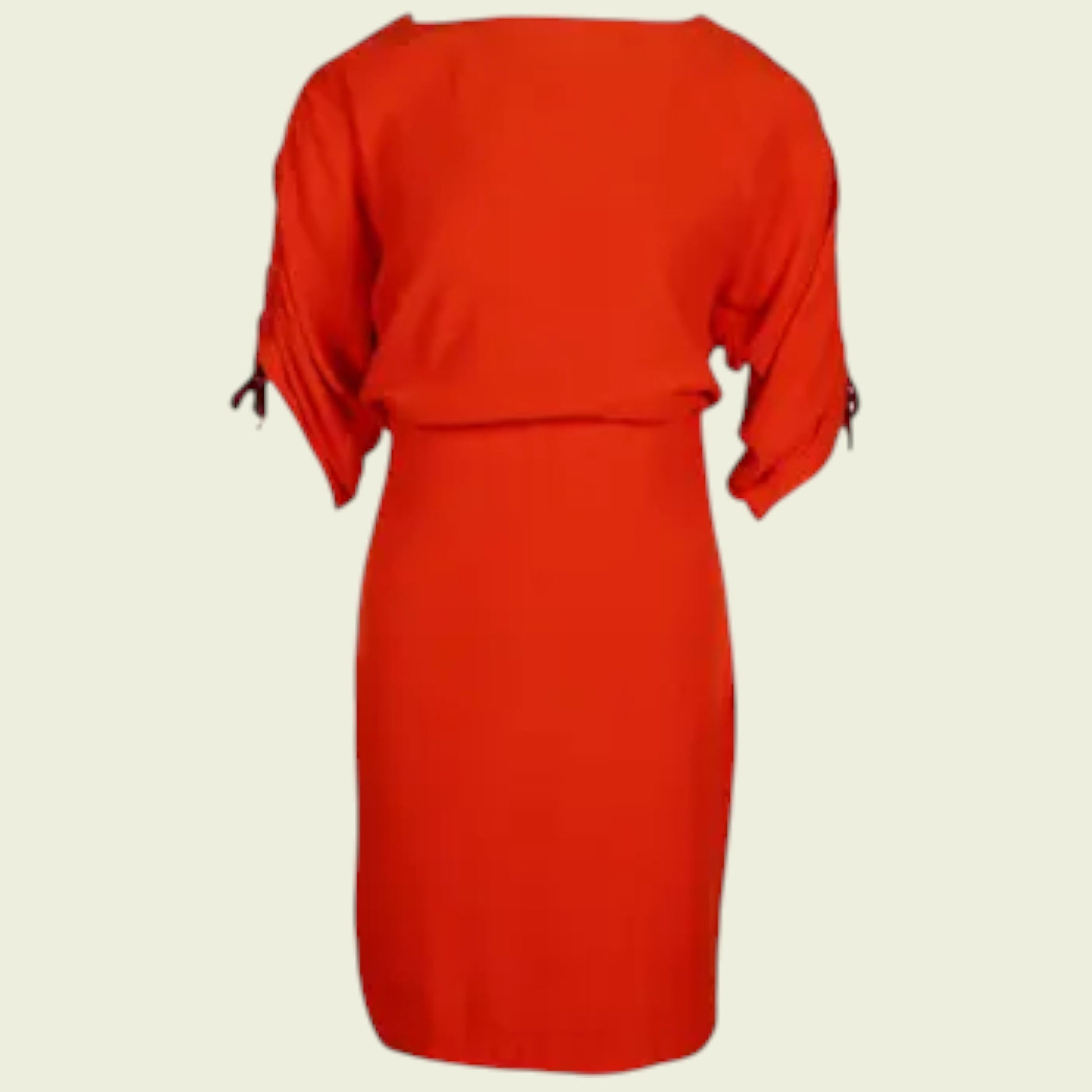 Red dress with a plain background