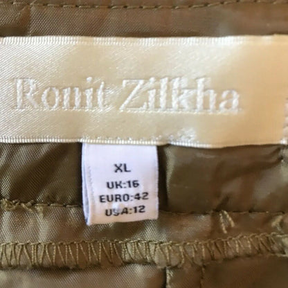 Ronit Zilkha Gold & Black Lace Pencil Skirt UK 16 US 12 EU 44 - Timelessfashions