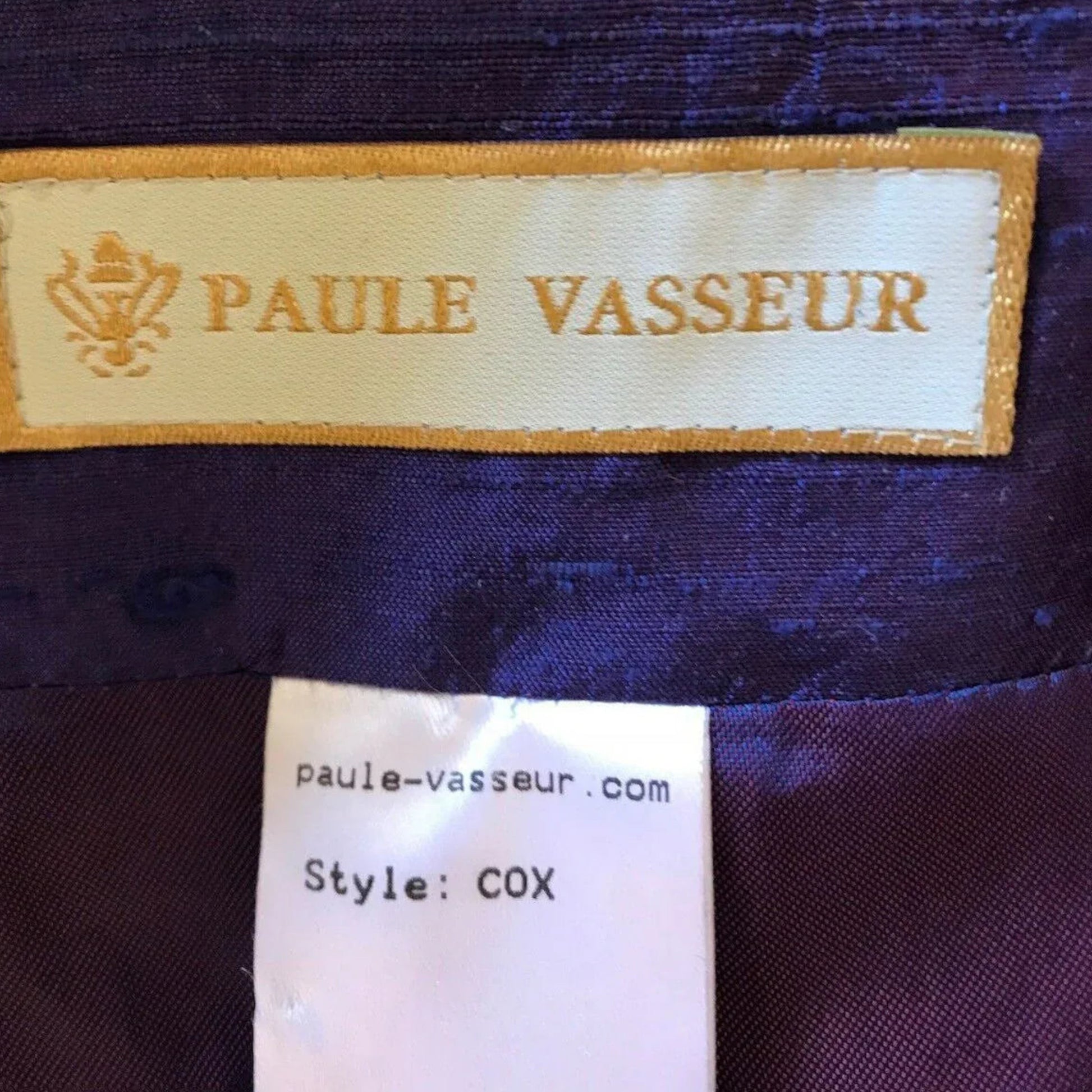 Paule Vasseur Purple Silk Special Occasion Outfit UK 10 US 6 EU 38 - Timelessfashions
