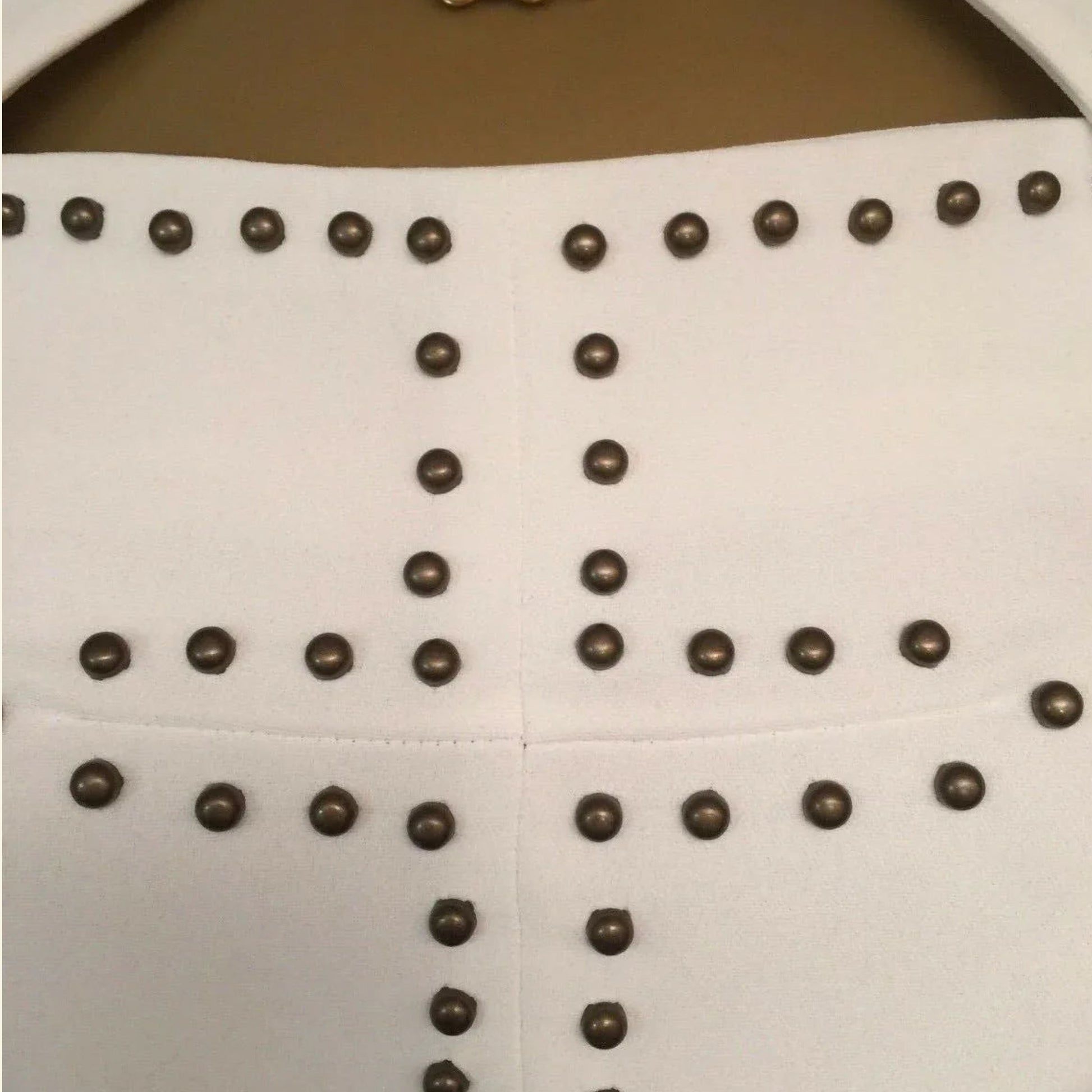 Bourne Ivory Studded Peplum Dress UK 10 US 6 EU 38 - Timelessfashions