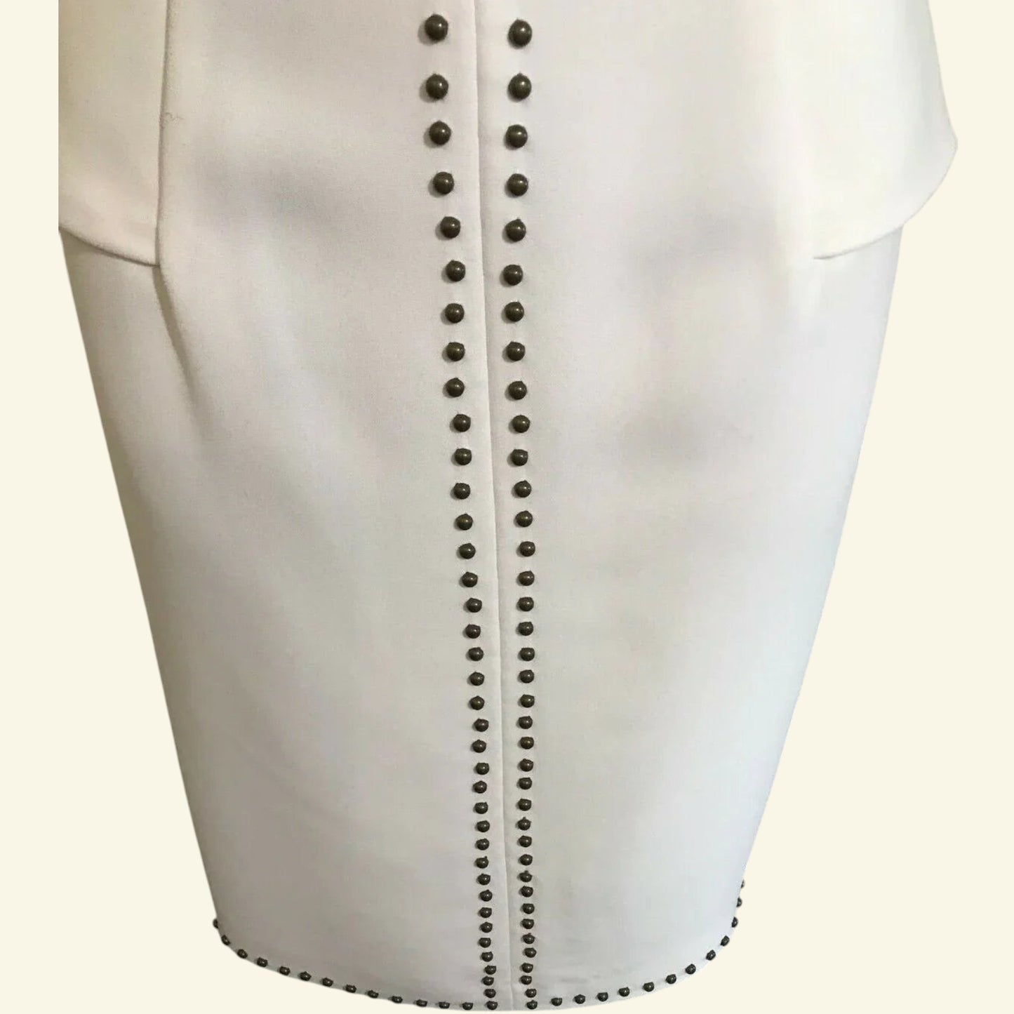 Bourne Ivory Studded Peplum Dress UK 10 US 6 EU 38 - Timelessfashions