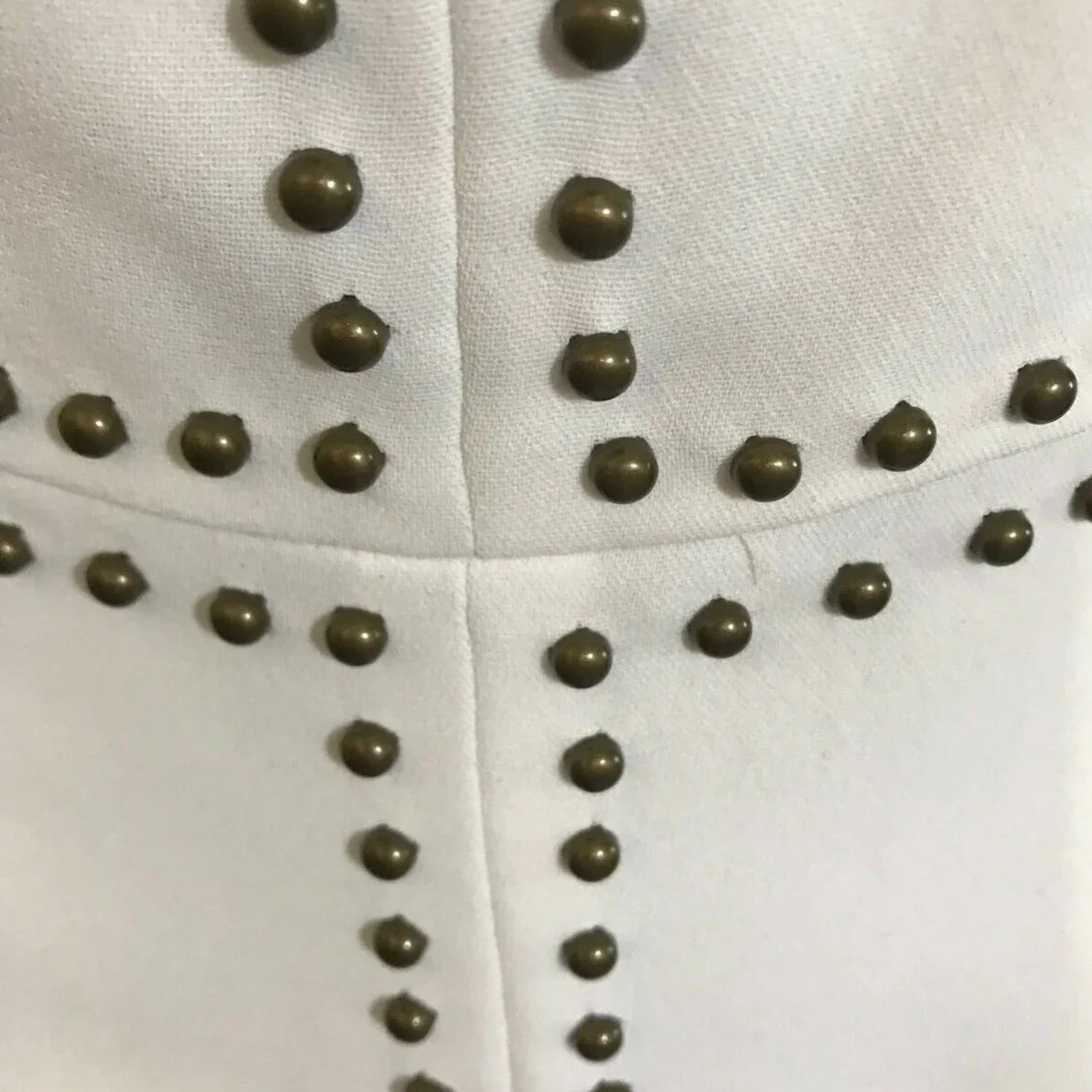 Bourne Ivory Studded Peplum Dress UK 10 US 6 EU 38 - Timelessfashions