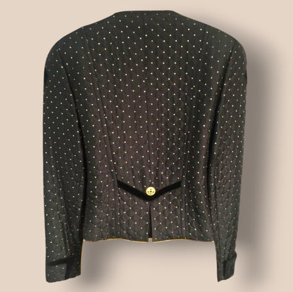 Basler Womens Vintage Black Silk 80's Jacket UK 8/10 US 4/6 EU 36/38 Timeless Fashions