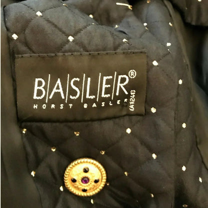 Basler Womens Vintage Black Silk 80's Jacket UK 8/10 US 4/6 EU 36/38 - Timelessfashions