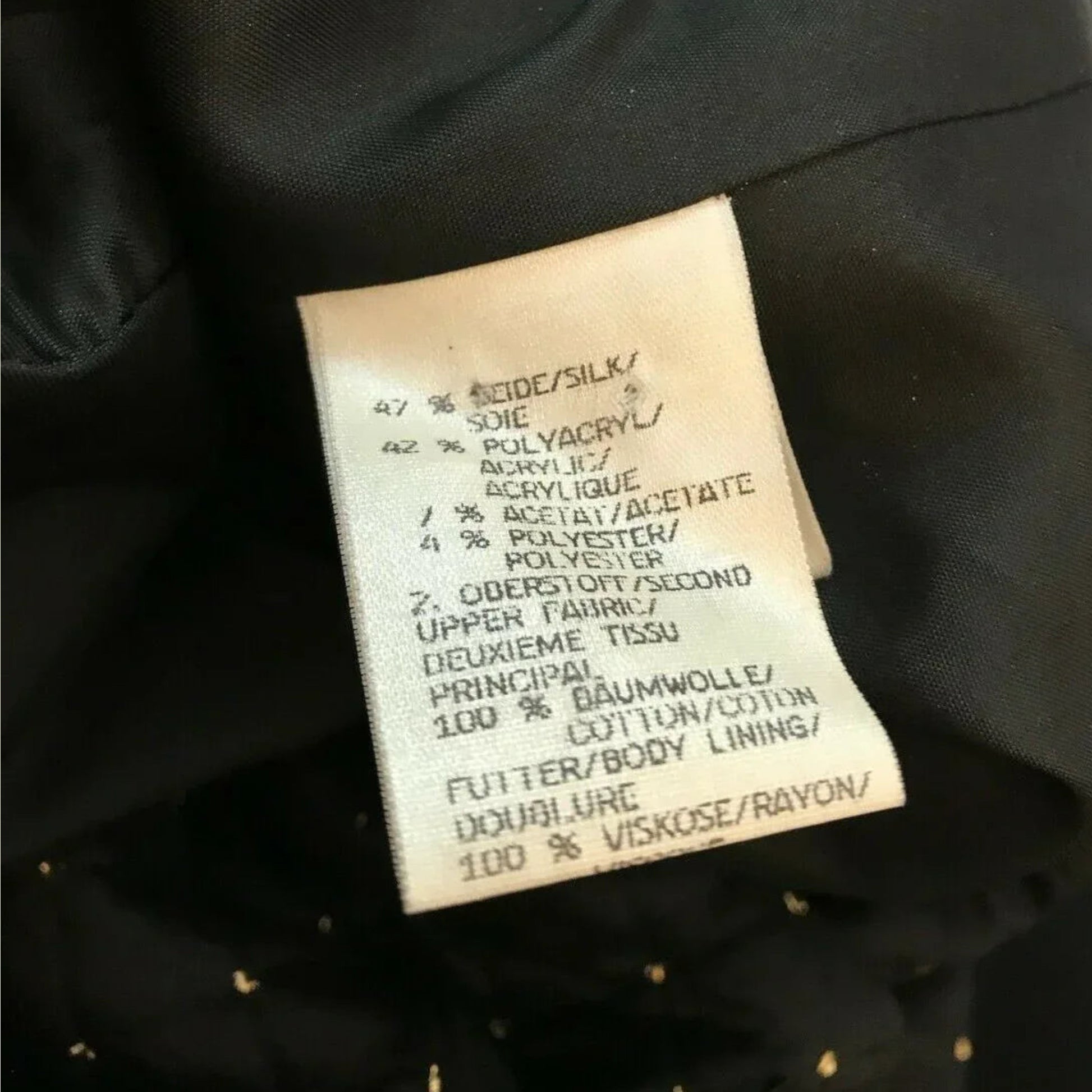 Basler Womens Vintage Black Silk 80's Jacket UK 8/10 US 4/6 EU 36/38 - Timelessfashions