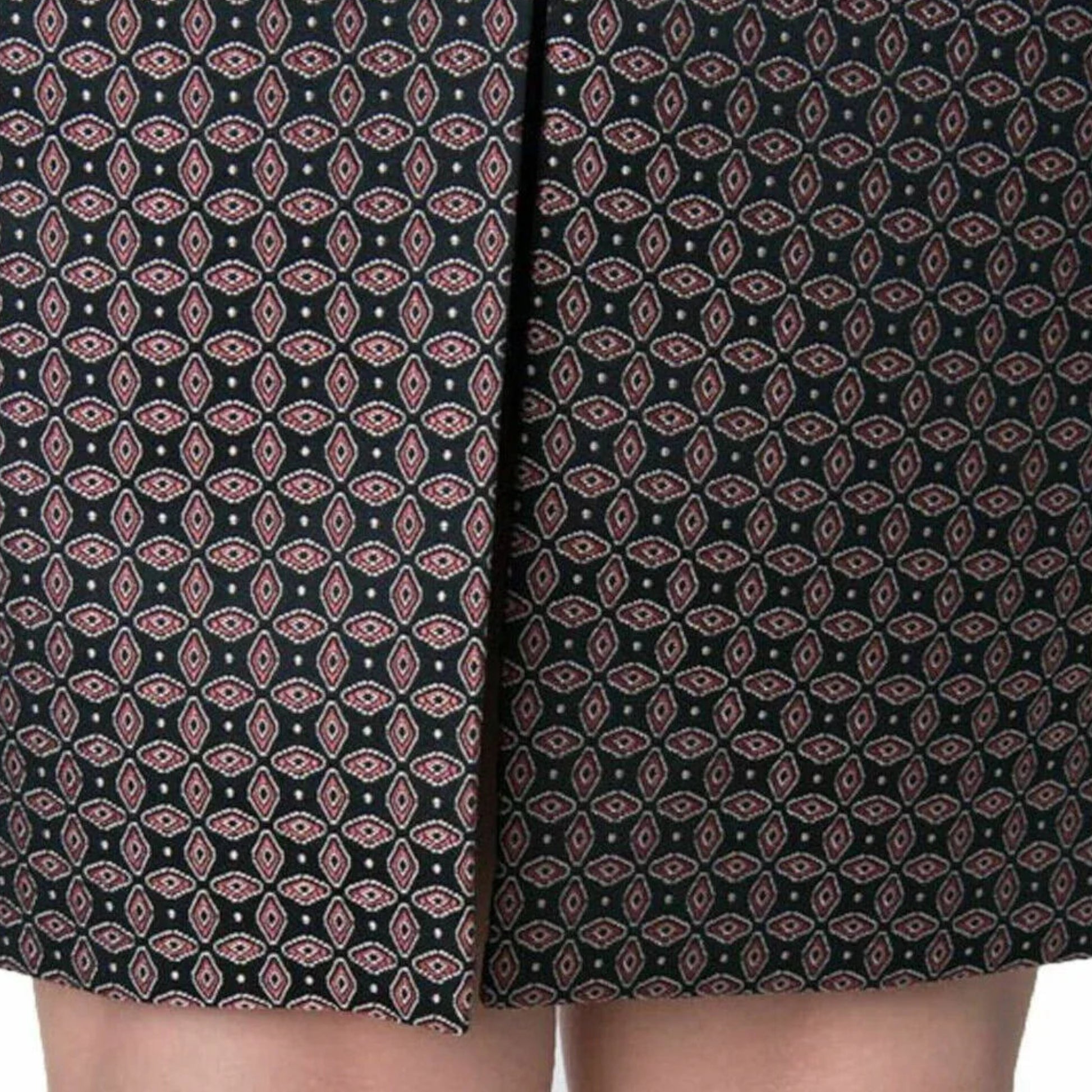 JOSEPH Cravat Jacquard Black Burgundy Pencil Skirt UK 8 - Timelessfashions