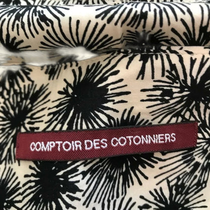Comptoir Des Cotonniers Women's Silk Black and Silver Floral Mini Skirt UK 10 US 6 EU 38 - Timelessfashions