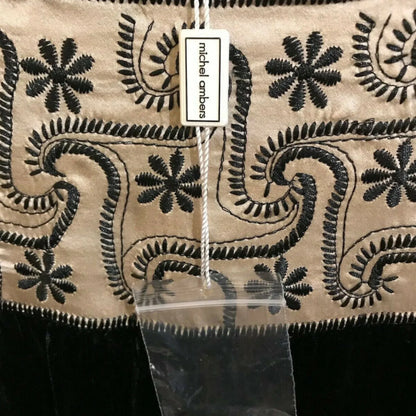 Michel Ambers Black Velvet & Champagne Silk Puffball Skirt UK 8 US 4 EU 36 - Timelessfashions