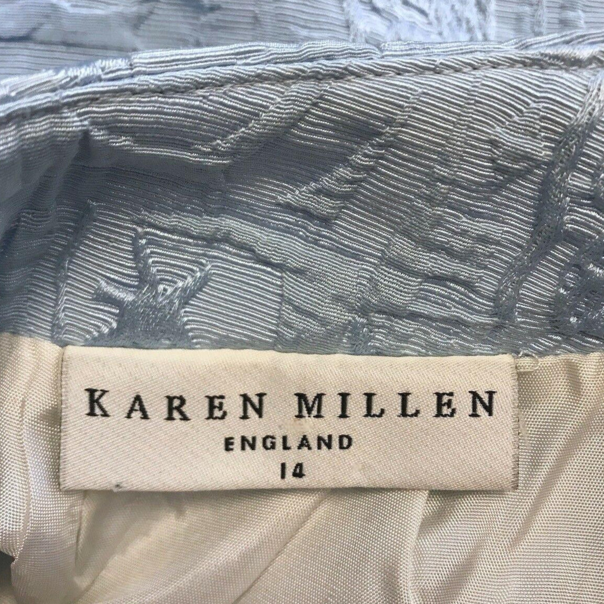 Karen Millen Vintage Light Blue Mini Pencil Skirt UK 14 US 10 EU 42 - Timelessfashions