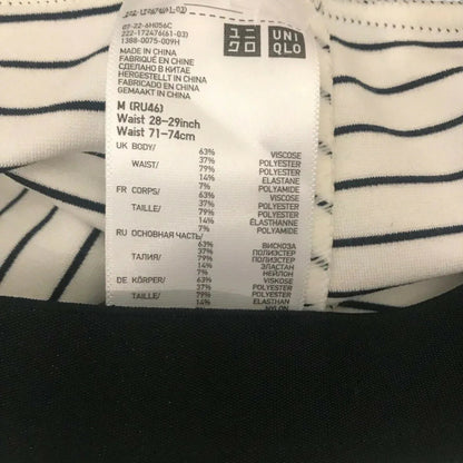 Uniqlo White Black Striped Stretch Pencil Skirt UK 10 EU 38 US 8 IT 42 - Timelessfashions