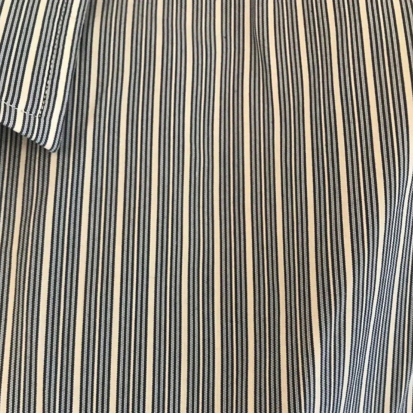 Hugo Boss Mens Blue & White Striped Cotton Shirt Size 42 - Timelessfashions