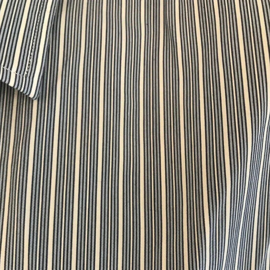 Hugo Boss Mens Blue & White Striped Cotton Shirt Size 42 - Timelessfashions