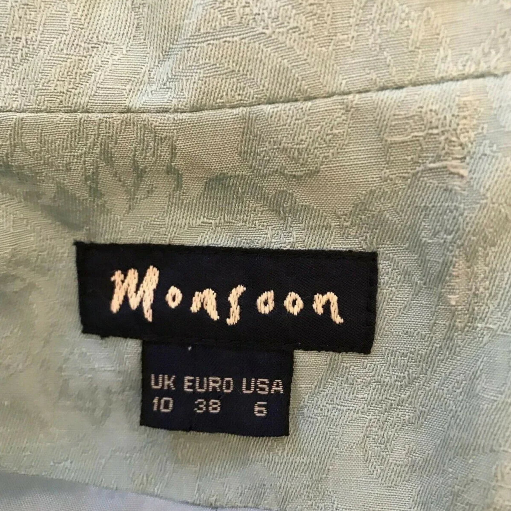 Monsoon Vintage Aqua Green Linen Silk Short Sleeved Top UK 10 US 6 EU 38 - Timelessfashions