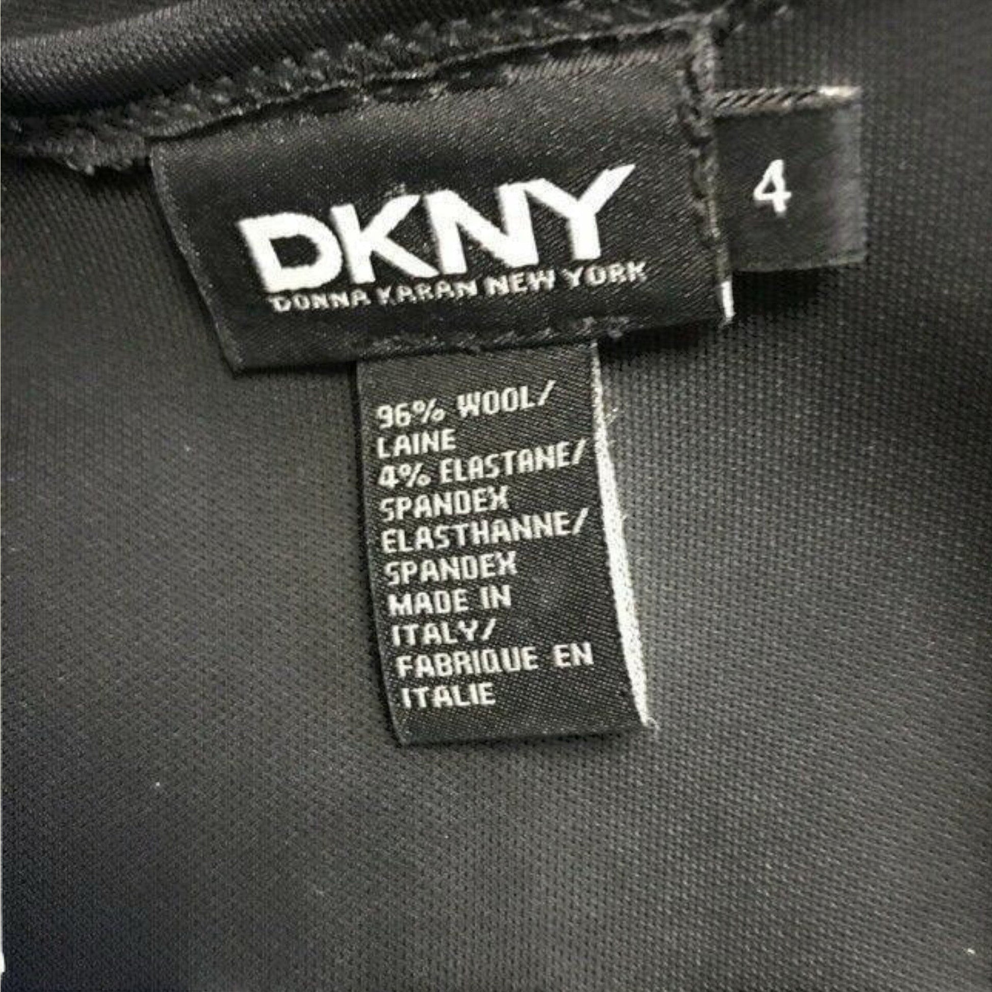 DKNY Donna Karan Women's Black Drop Waist Wool Dress UK 8 US 4 EU 36 - Timelessfashions