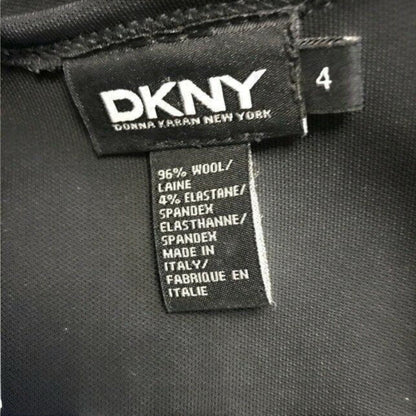 DKNY Donna Karan Women's Black Drop Waist Wool Dress UK 8 US 4 EU 36 - Timelessfashions