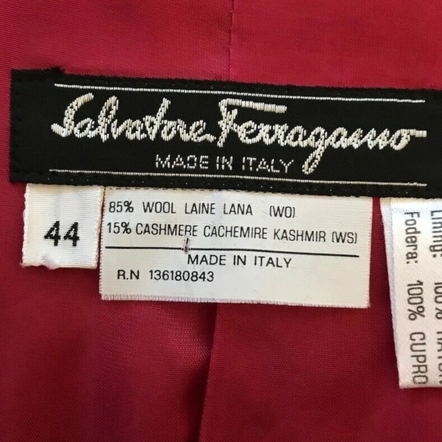 Salvatore Ferragamo Womens Vintage Pink, Wool & Cashmere Jacket UK 10/12 US 6/8 EU 40 IT 44 - Timelessfashions