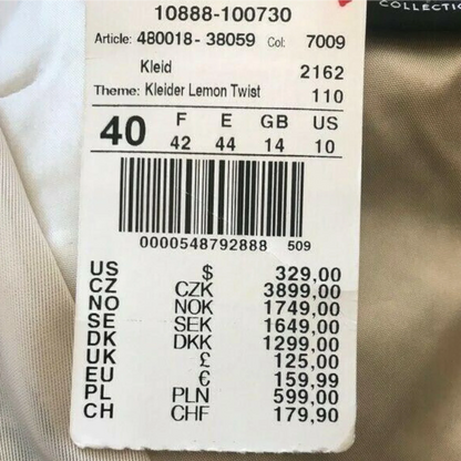 Gerry Weber Women's Kleider Lemon Twist Beige Dress UK 14 US 10 EU 43 - Timelessfashions