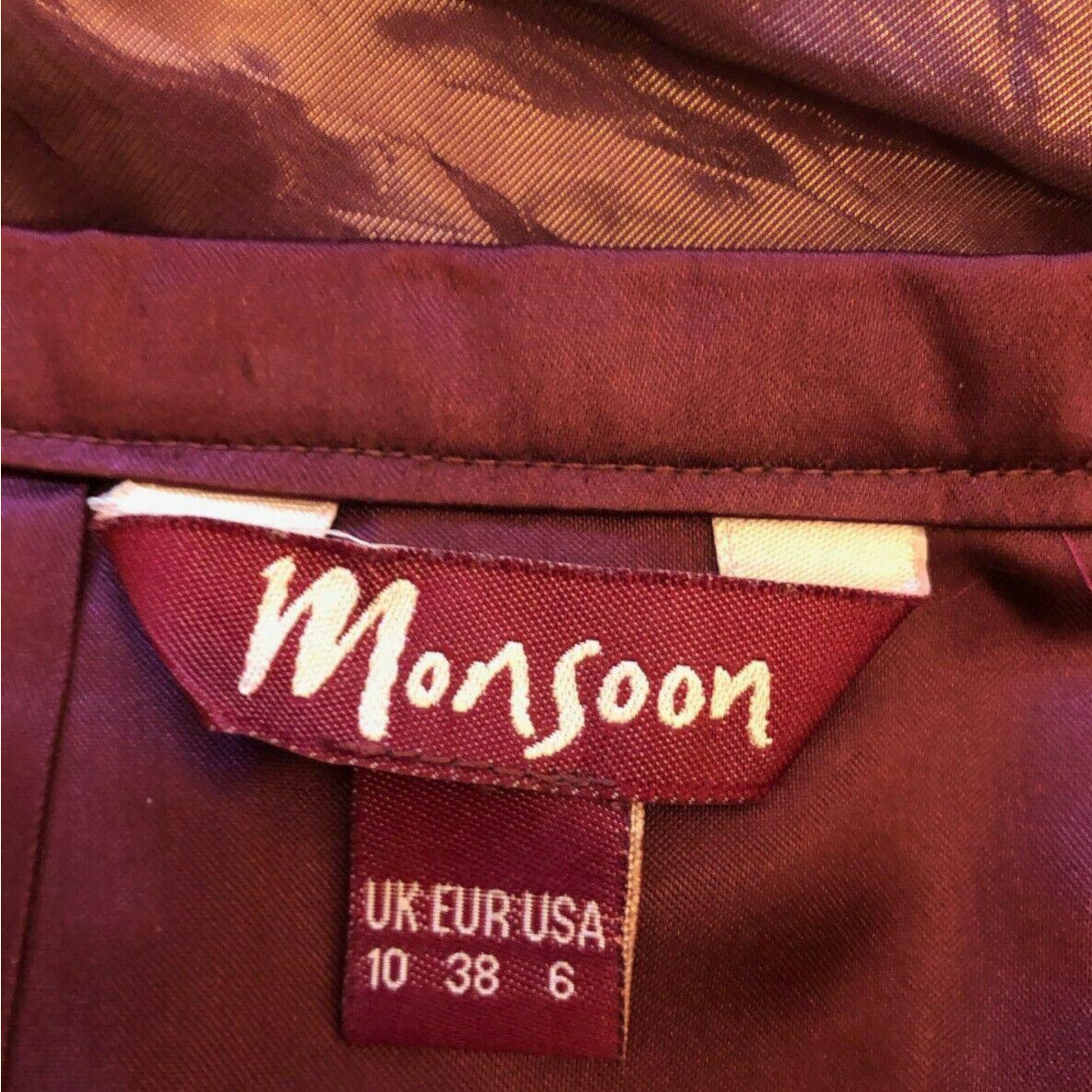 Monsoon Plum Wine Metallic Two Piece Corset Dress UK 10 US 6 EU 38 - Timelessfashions