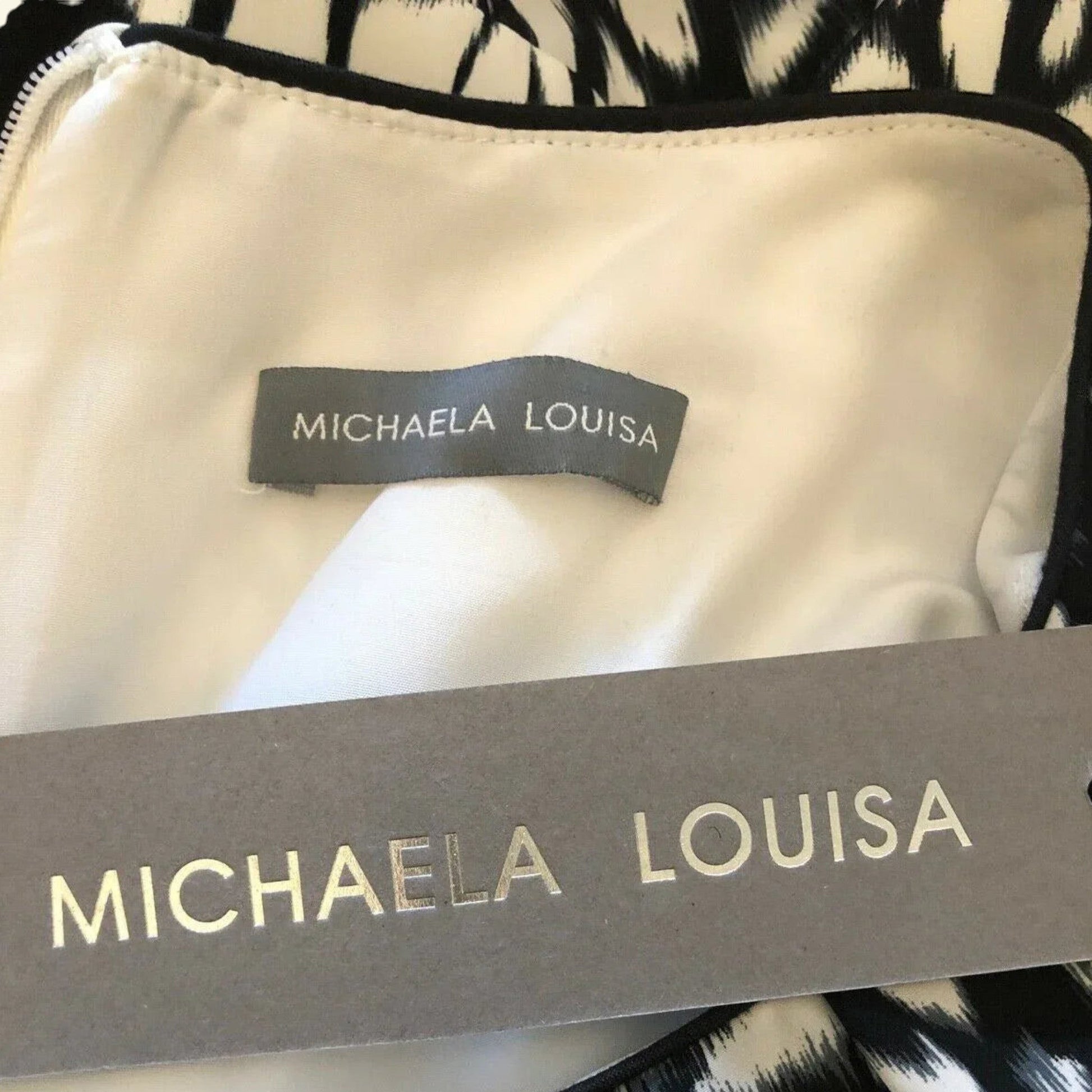 Michaela Louisa Black & White Fit & Flare Dress With Bolero & Belt UK 14 US 10 EU 42 - Timelessfashions