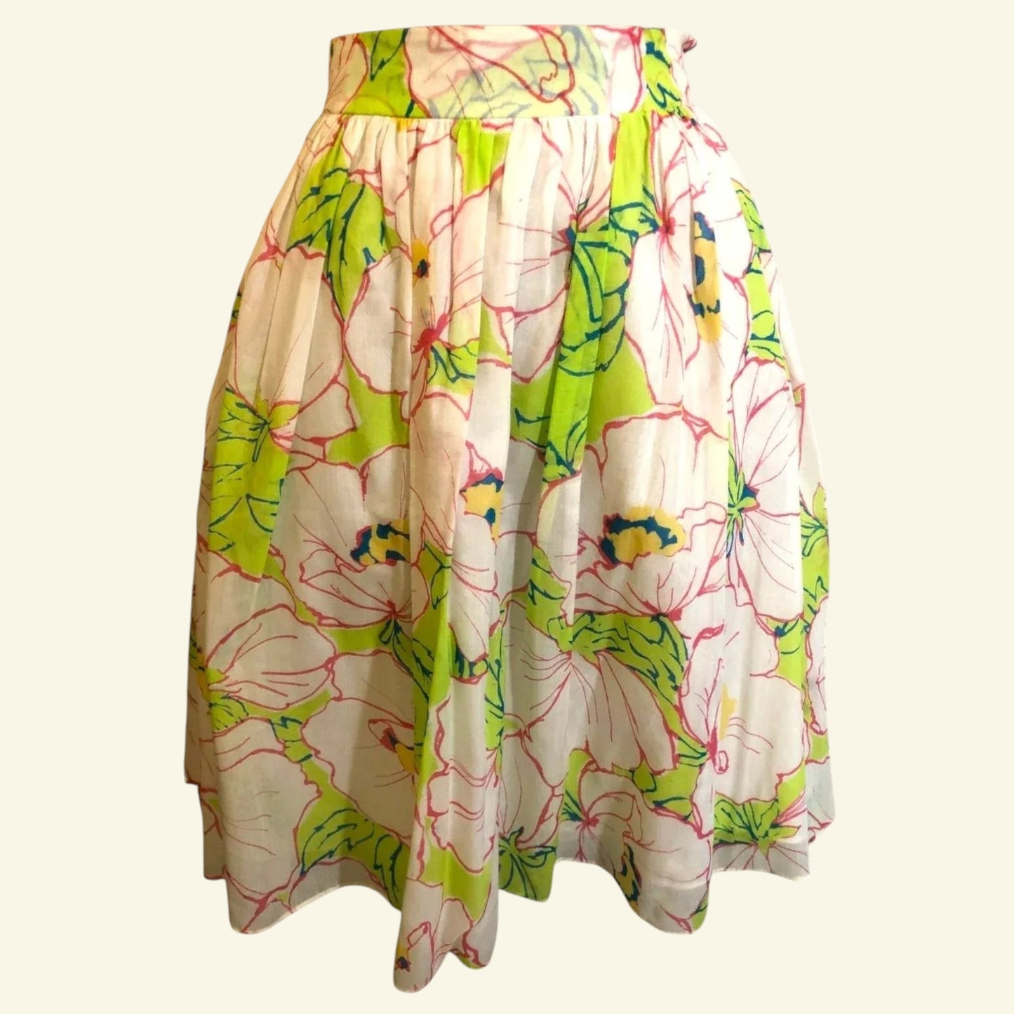 Moschino White Floral Silk & Cotton Skirt UK 8 US 4 EU 36 - Timelessfashions