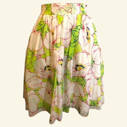 Moschino White Floral Silk & Cotton Skirt UK 8 US 4 EU 36 - Timelessfashions