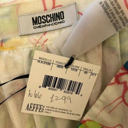 Moschino White Floral Silk & Cotton Skirt UK 8 US 4 EU 36 - Timelessfashions