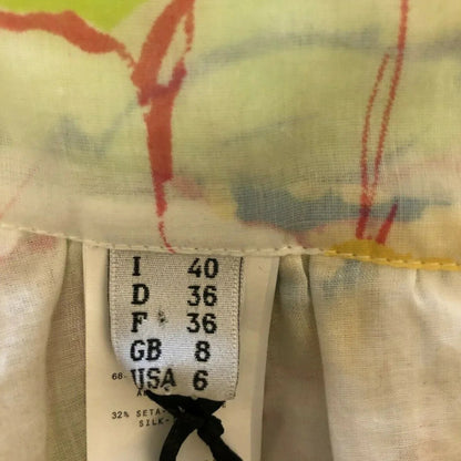 Moschino White Floral Silk & Cotton Skirt UK 8 US 4 EU 36 - Timelessfashions