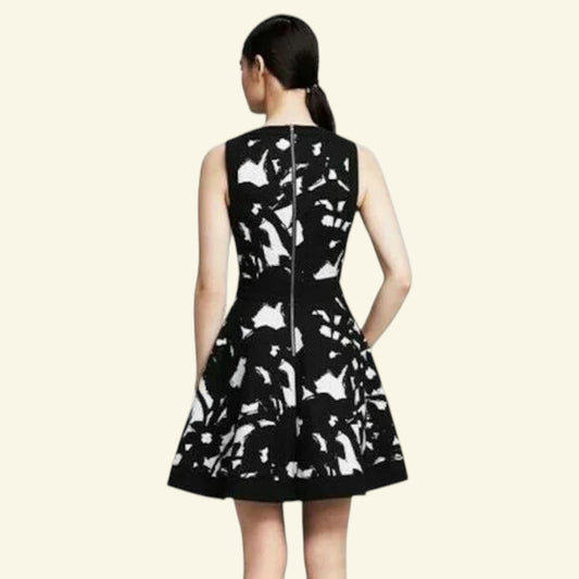 Banana Republic Womens Black & White Skater Dress UK 6 US 2 EU 34 - Timelessfashions